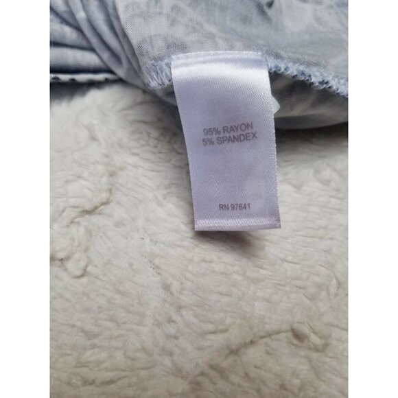 J. Jill Womens Bertha Collar Shift Dress Medium Stretchy Neckline Floral Blue - Picture 3 of 7